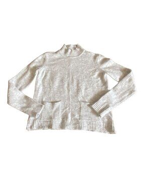 Marled Reunited Clothing Womens Mock Neck Sweater-Light Gray-Size S-GUC